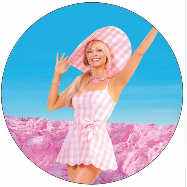 Essbares Papier winkende Barbie 19,5 cm