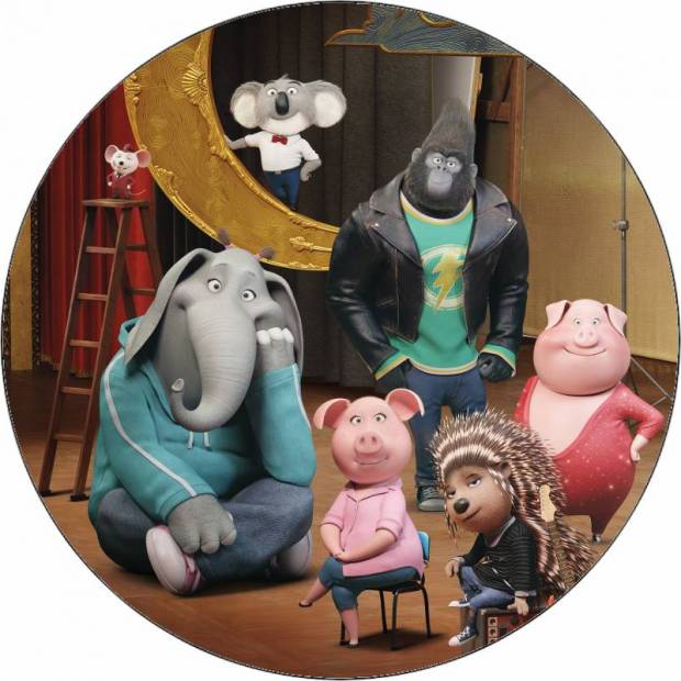 Essbares Papier Sing Buster Moon und Teilnehmer 19,5 cm