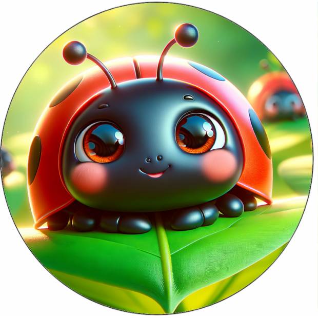 Essbares Papier niedlicher Marienkäfer auf Blatt 19,5 cm