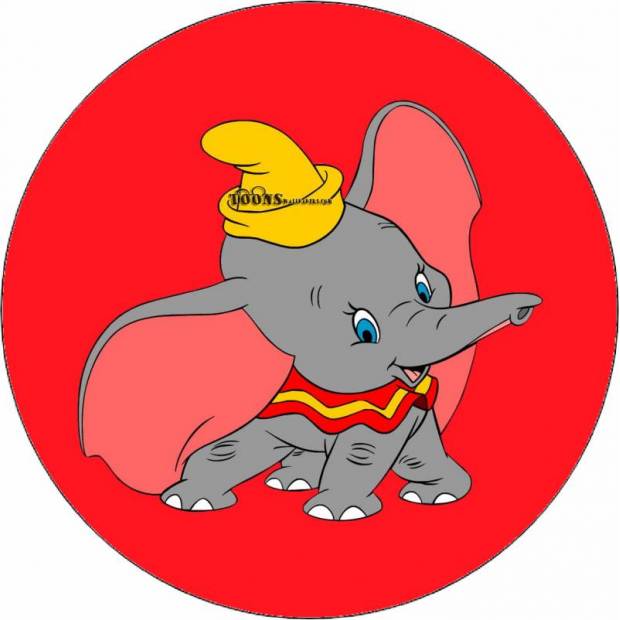 Dumbo essbares Papier rot Hintergrund 19,5 cm