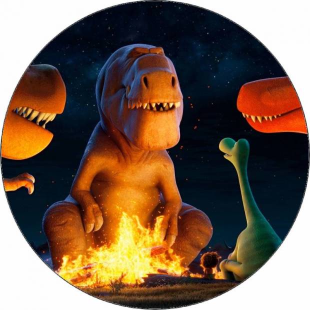 Essbares Papier Guter Dinosaurier am Kamin 19,5 cm