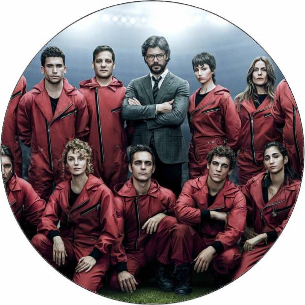 Essbares Papier Papierhaus - La casa del papel Hauptfiguren 19,5 cm