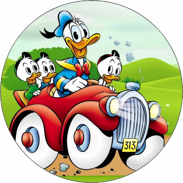 Essbares Papier Donald Duck mit Neffen 19,5 cm