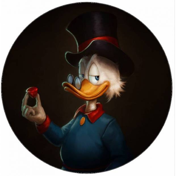 Onkel Dagobert aus essbarem Papier mit Diamant 19,5 cm