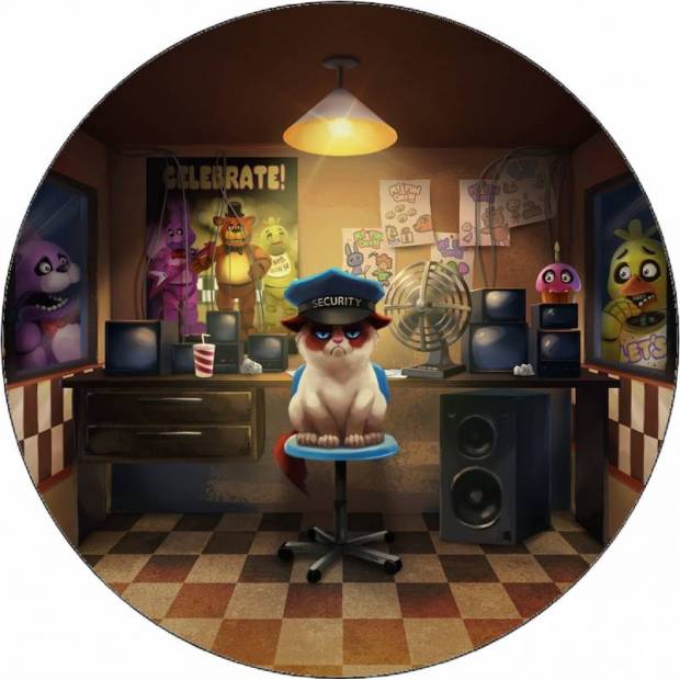 Essbares Papier Five Nights at Freddy's Grumpy Cat 19,5 cm