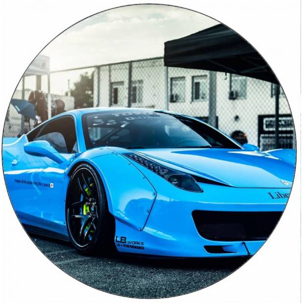 Essbares Papier Ferrari 458 blau 19,5 cm