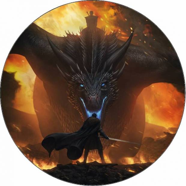 Essbares Papier Game of Thrones Drache und John Snow 19,5 cm