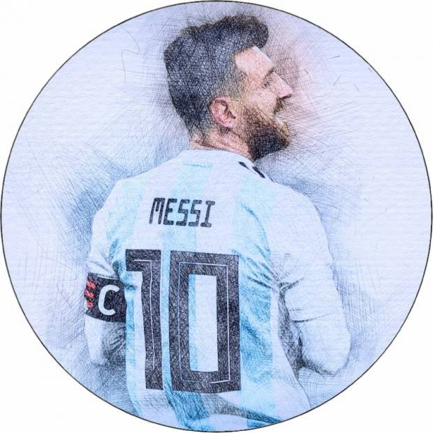 Essbares Papier Lionel Messi Porträt 19,5 cm
