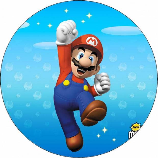 Essbares Papier Super Mario jubelnd 19,5 cm