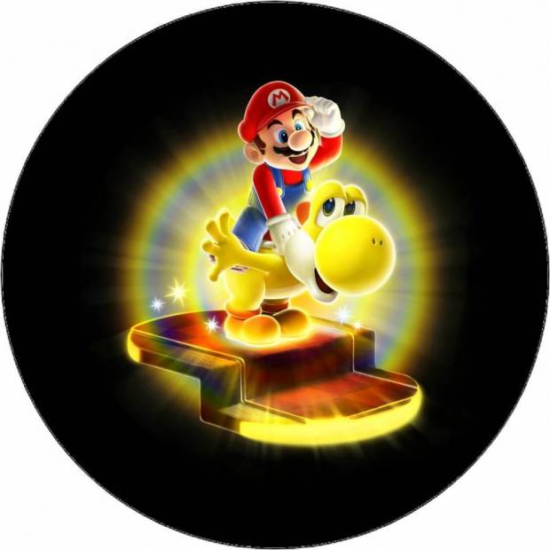 Essbares Papier Super Mario auf Dinosaurier 19,5 cm