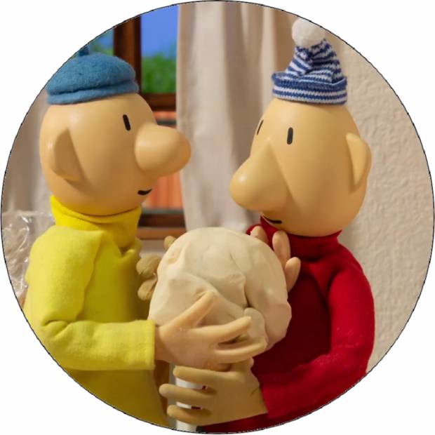 Pat und Mat essbares Papier mit Teig 19,5 cm