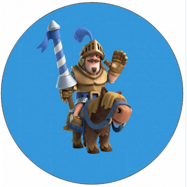 Essbares Papier Clash Royale-Ritter auf Pferd 19,5 cm