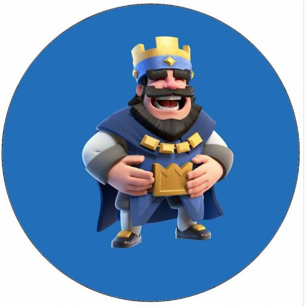 Essbares Papier Clash Royale König lachend 19,5 cm