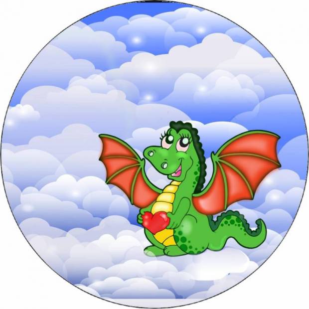 Essbares Papier glücklicher Drache 19,5 cm