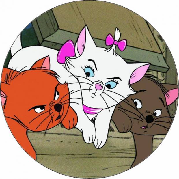 Essbares Papier Aristocats Katzen im Fenster 19,5 cm