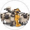 Essbares Papierschaf Shaun und Schaf 19,5 cm