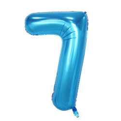 Luftballonfolie Nummer sieben blau 102 cm