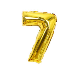 Luftballonfolie Nummer sieben golden 102 cm