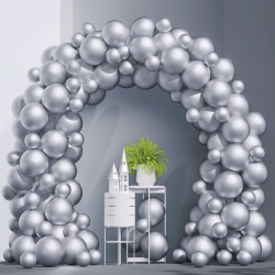 Luftballon-Girlanden-Tor silberfarben 70 Stück