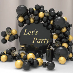Ballonggirlande schwarz-gold 112 Stück