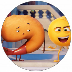Essbares Papier Emoji in Film Smiley und Garnelen 19,5 cm