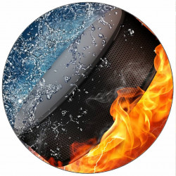 Essbarer Papier-Hockey-Puck in Flammen 19,5 cm