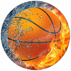 Essbarer Papierbasketball in Flammen 19,5 cm