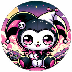 Essbares Papier Kuromi als Clown 19,5 cm