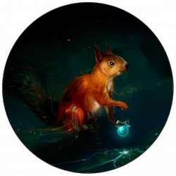 Essbares Eichhörnchen aus Papier mit Glühkolben 19,5 cm