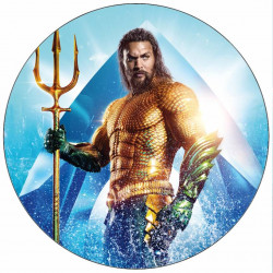 Aquaman essbares Papier mit Dreizack 19,5 cm