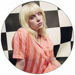 Essbares Papier Billie Eilish schwarzer und weißer Hintergrund 19,5 cm