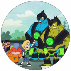 Essbares Papier Supernoobs und Außerirdische 19,5 cm