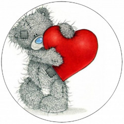 Essbarer Papier-Teddybär mit Herz 19,5 cm