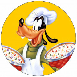 Essbares Papier Goofy mit Pizza 19,5 cm