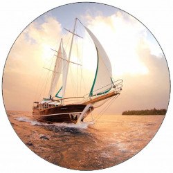 Essbares Papier Segelschiff auf See 19,5 cm