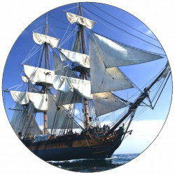 Essbares braunes Papierboot mit weißen Segeln 19,5 cm