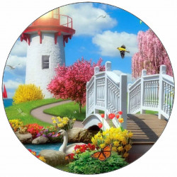 Essbarer Papier-Leuchtturm im Garten 19,5 cm