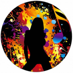 Essbare Papiersilhouette einer Sängerin 19,5 cm