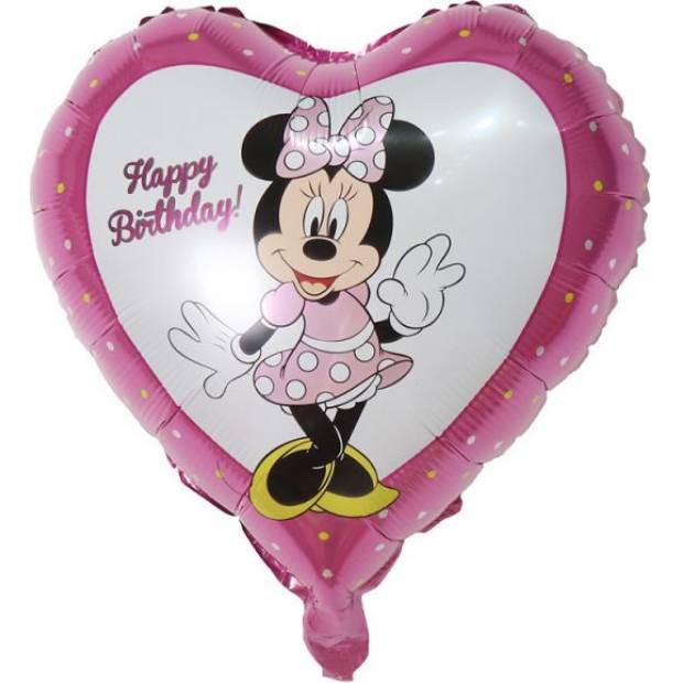 Herzförmiger Minnie-Medienballon rosa 46 cm