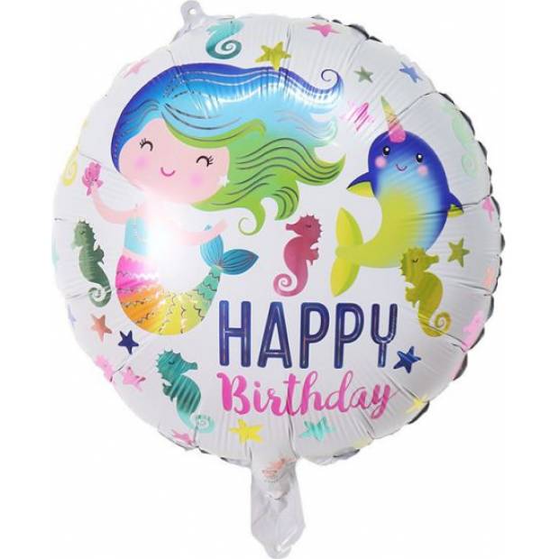 Folienballon rund Meerjungfrau 46 cm