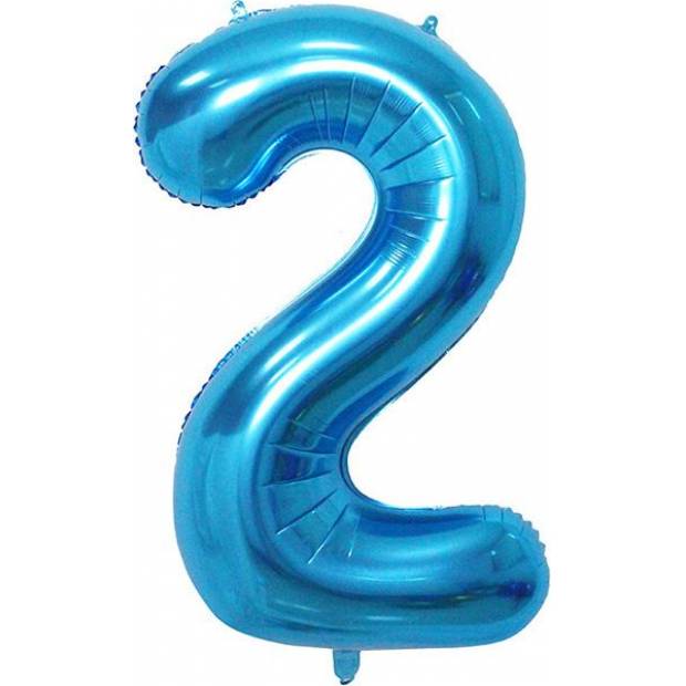 Folienballon Nummer zwei blau 102 cm
