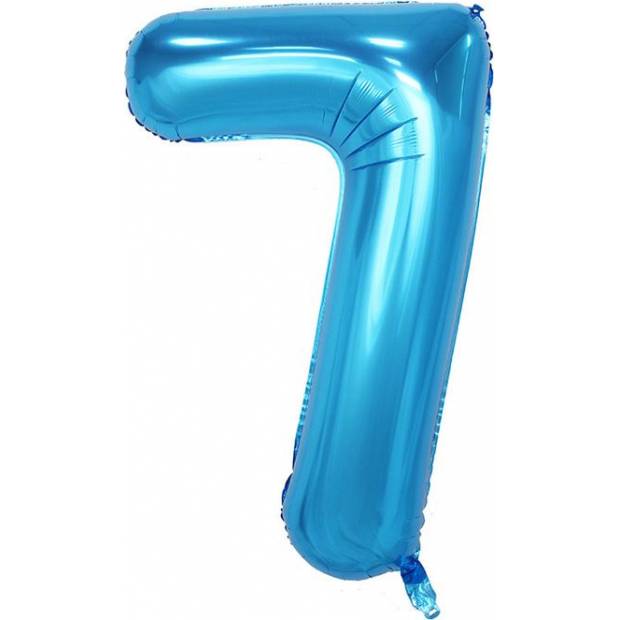 Luftballonfolie Nummer sieben blau 102 cm