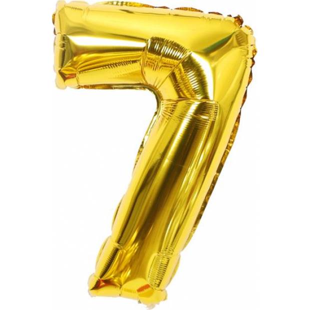 Luftballonfolie Nummer sieben golden 102 cm