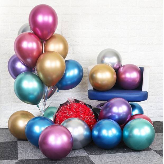 Metallische Latexballons 50 Stück, 25 cm