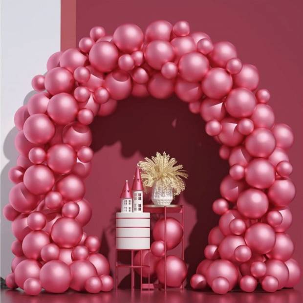 Ballonggirlande - Tor Rosa-Rot 70 Stück