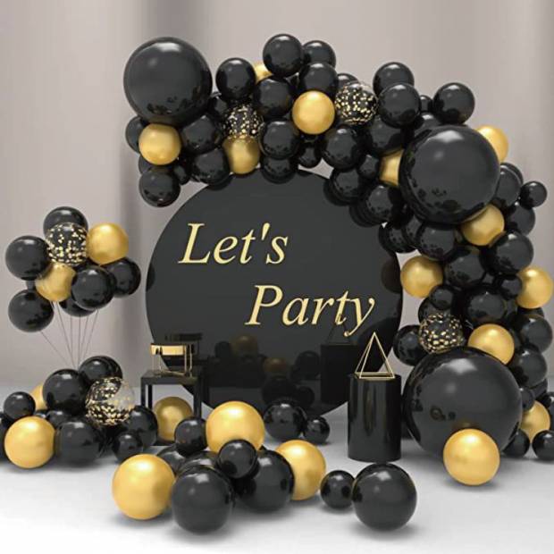 Ballonggirlande schwarz-gold 112 Stück