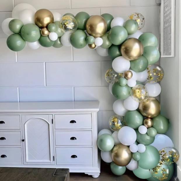 Ballonggirlande goldgrün 52 Stück