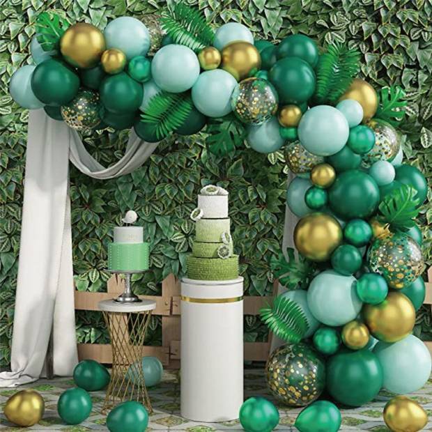 Ballonggirlande goldgrün 80 Stück