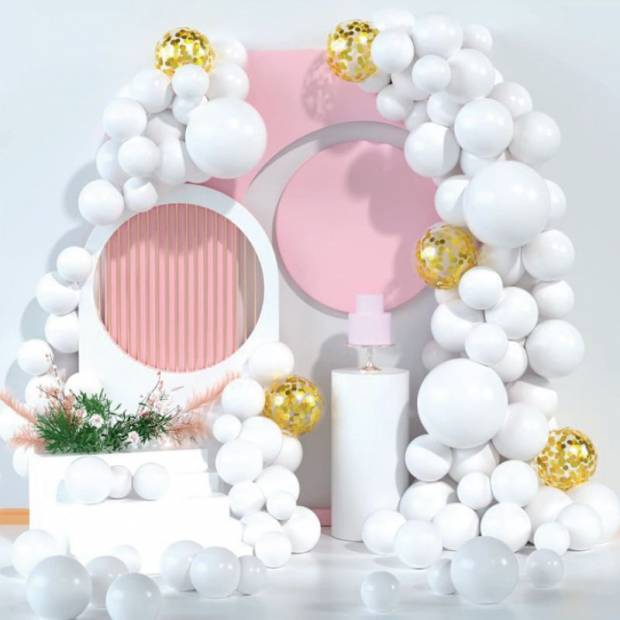 Ballonggirlande Hochzeitsweiß 92 Stück