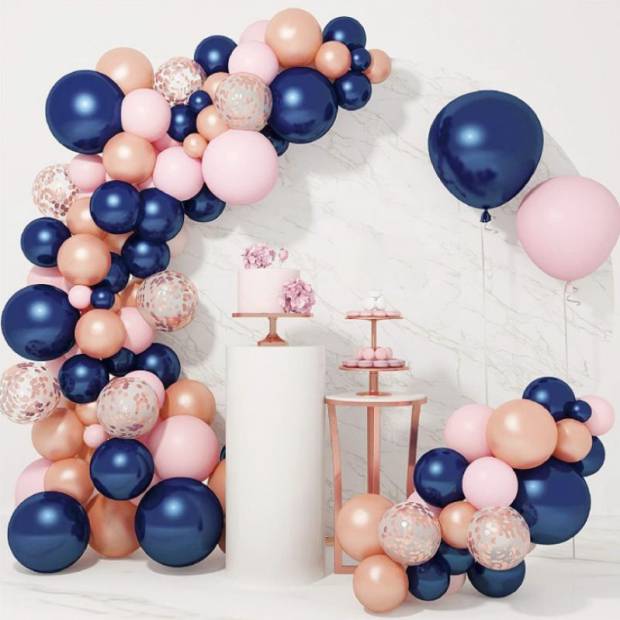 Ballonggirlande rosa-blau 121 Stück